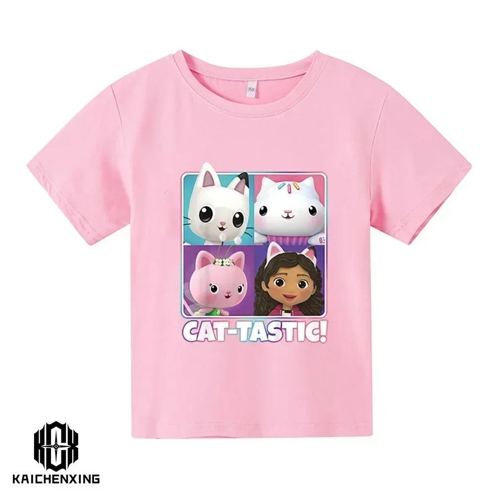 

Cute Gabbys Doll House Cartoon Kids T-Shirts 2026 Summer Short Sleeve Children Tops for Girls And Baby Boys Funny Clothing 110