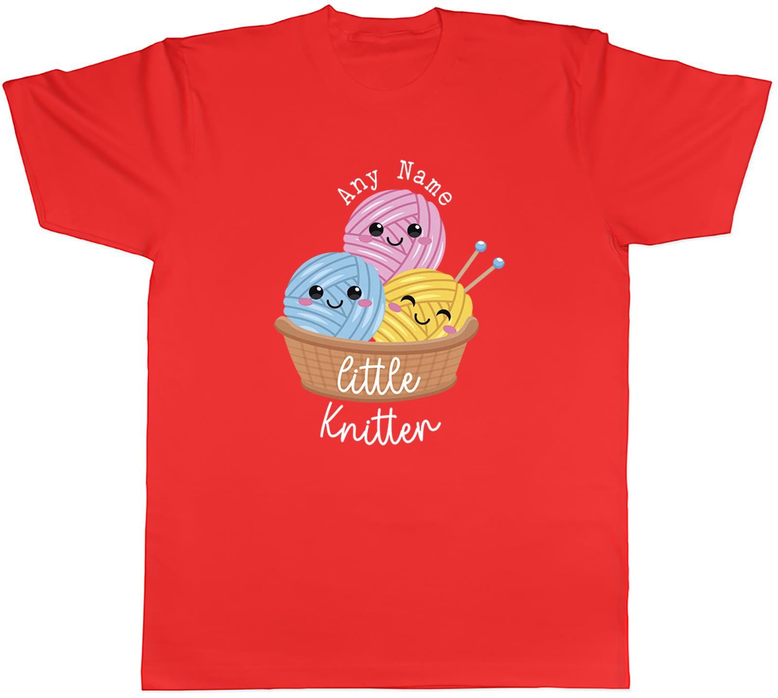 Personalised Little Knitter Funny Yarn Knitting Unisexs TShirt Tee Gift Top S