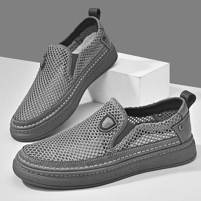 Mode Sommer Heißverkauf Hohl Atmungsaktiv Herren Mesh Freizeitschuhe Handgefertigte Sohlen Outdoor Campingschuhe Herren Sport Loafers