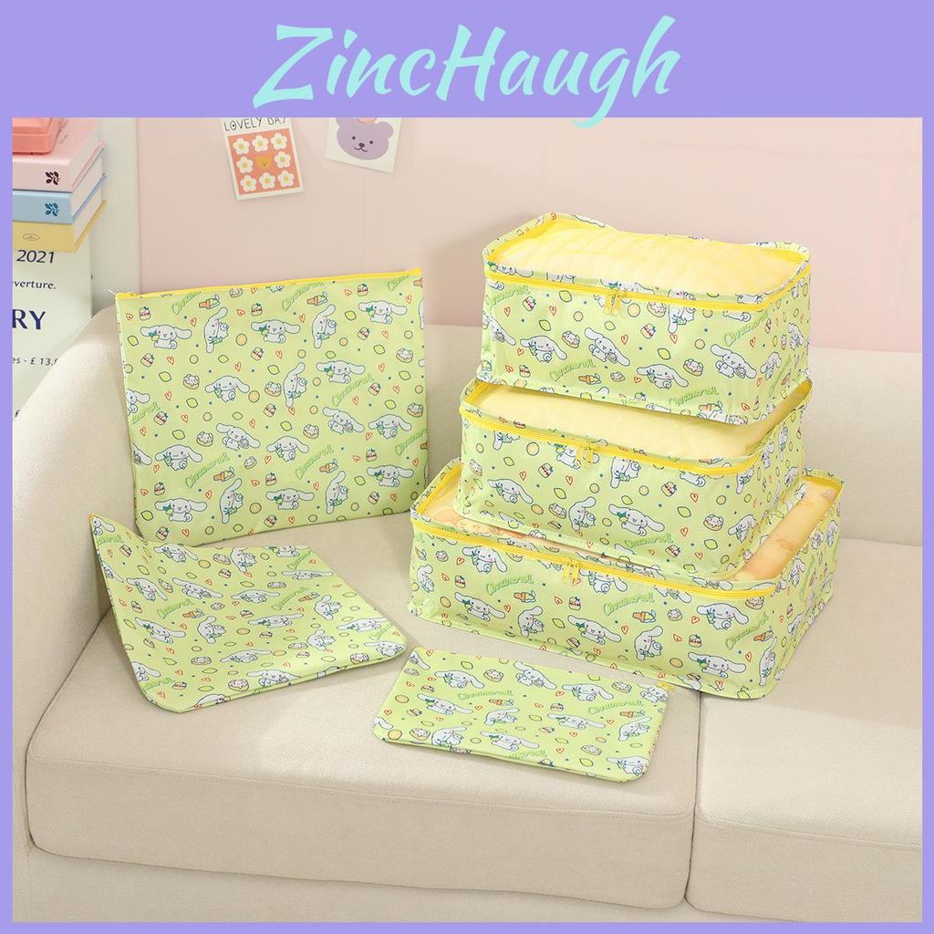 Cute Hello Kitty Kuromi My Melody Pattern Waterproof Storage Six Piece Set For Packing And Organization