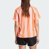 adidas T-shirt da Donna Originali a Righe con Lettere, Vestibilità Larga, Manica Corta, Rosa KC0673