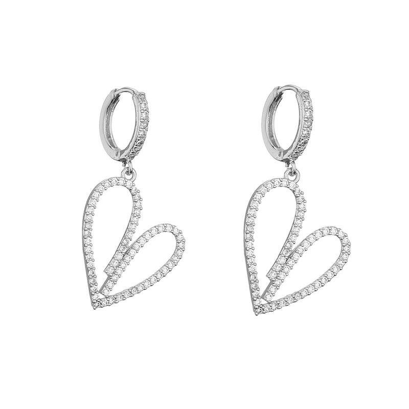 HECHENG,Fashion Zircon Sets Crystal Heart Necklace Earrings Set Wedding Gift Zircon for Women,Wholesale gift