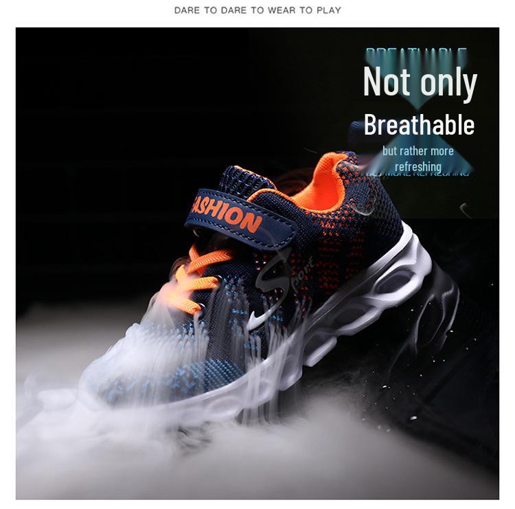 Boys' 2024 Flyknit Breathable Running Shoes - Lightweight, Mesh Design for Kids
