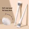 Pointillist Angled Blush Brush: Double-Layer Wool, Fluffy Animal Hair for Loose Powder and Highlighting.