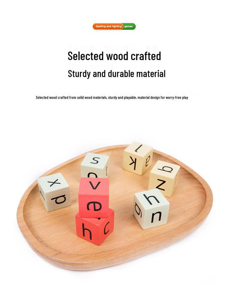 Montessori Spelling Card Game: Educational Toy with Face-Changing Blocks for Early English Learning