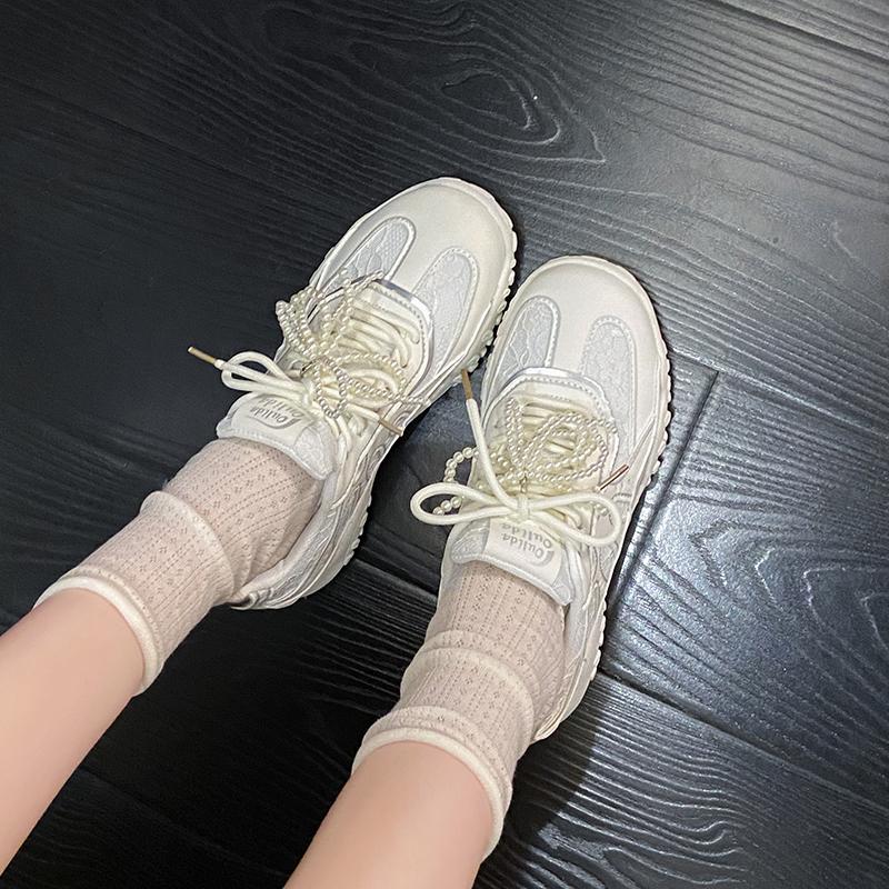 Fashion Women's Versatile Sneakers New Fashionable Leisure Breathable Footwear Comfortable Lace Up Dance Sports Shoes Sapatos Feminino