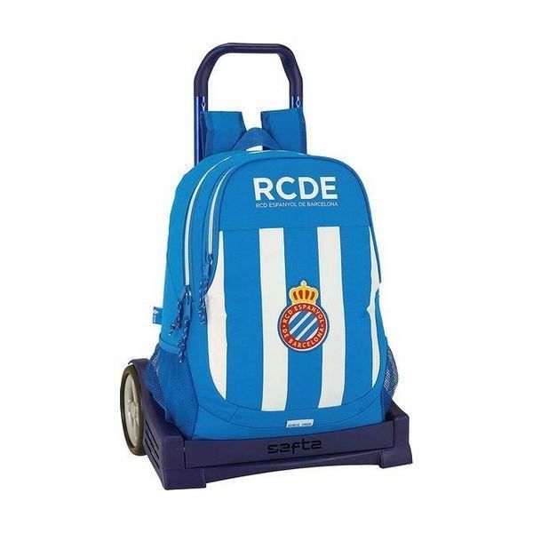 Cartable à roulettes - RCD Espanyol - Evolution - Bleu - Blanc - Polyester, Acier