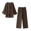 Spring European & American Style Kimono Cross Jacket with Casual Pants