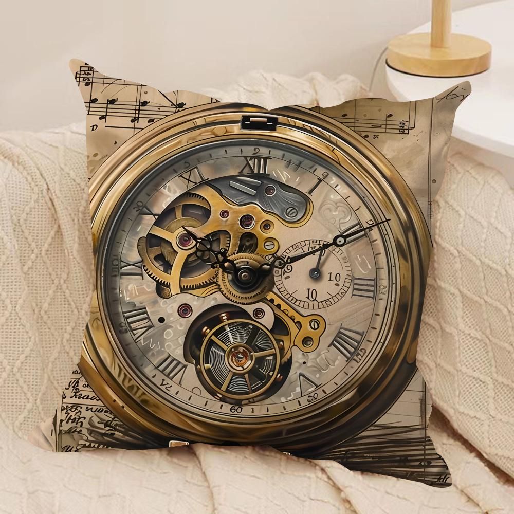 Retro Literature Art Cushion Cover Silky Short Plush Invisible Zipper Dustproof Sofa Pillow Case For Home Decor