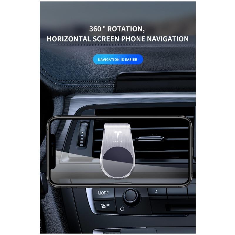 Car Magnetic L-shaped Car Dedicated GPS Phone Holder Emblem For Tesla Model 3 Model X S 2016-2023  Model Y Decals TM3 TMX