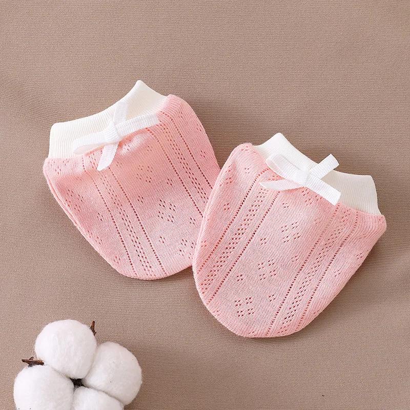 

Baby finger protection gloves to prevent facial injury Safety gloves High elasticity baby gloves Solid color Breathable розовый