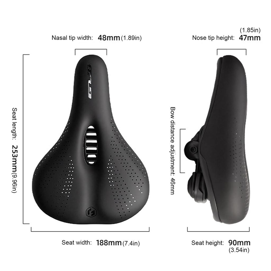 Comfortable Bike Saddle with Dual Shock Absorbers Memory Foam Bicycle Seat Replacement Saddle Suitable for Mountain Road Bikes
