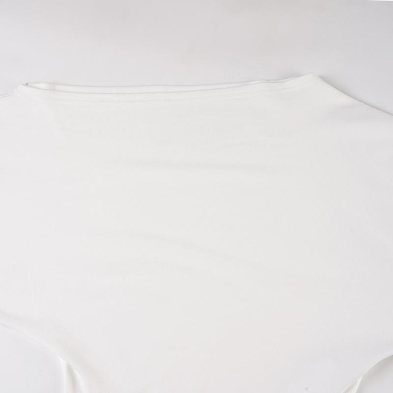 Off Shoulder Solid Long Sleeve Irregular Thermal T Shirt For Women