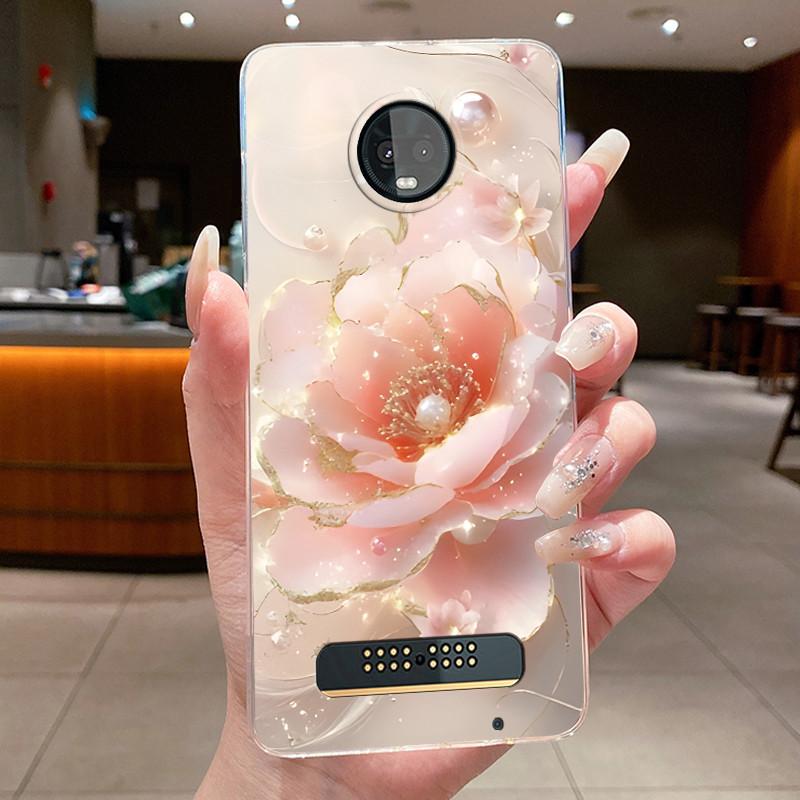 For Motorola Moto Z3 Play Case Clear Luxury Fashion Butterfly Flower Soft Silicone Phone Cover for Moto Z3 Play Transparent Case