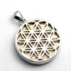 [World Accessories Carmelo] Flower of Life Divine Geometry Flower of Life Gibeon Meteorite Pendant Sterling Silver 925 Gold Small