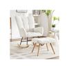Rocking Armchair - MUVOE - Ergonomic - White - Footrest Included - 92 Cm Height