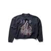 ERD Sad Rich Kid Lip Print Letter Oversized Hoodie Men Women