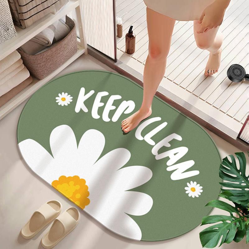 Water-absorbing and Non-slip Bathroom Floor Mat, Diatom Mud Floor Mat At the Door of the Bathroom, Kitchen Entry