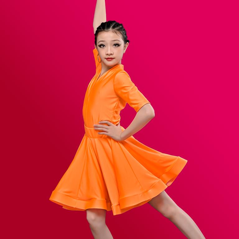 Children Professional Latin Dance Dress for Girls Ballroom Dancing Dresses Rumba Cha Cha Samba Practice Dress Latin Performance