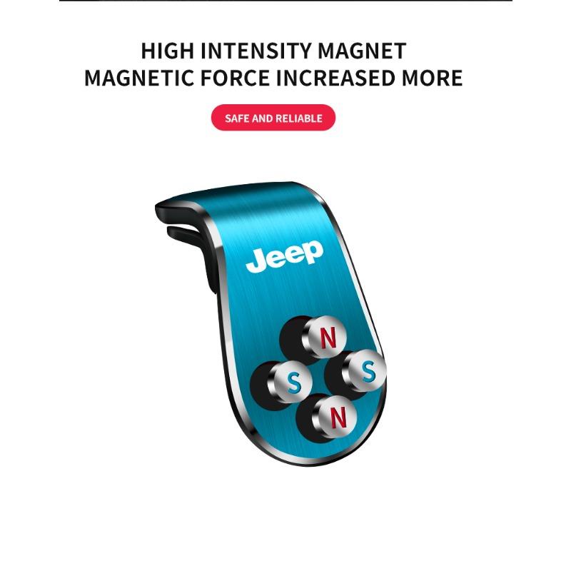 1x Support Magnétique en L pour Téléphone GPS Dédié Voiture Emblème pour Jeep Compass Gladiator Grand Cherokee Accessoire Renegade Wrangler