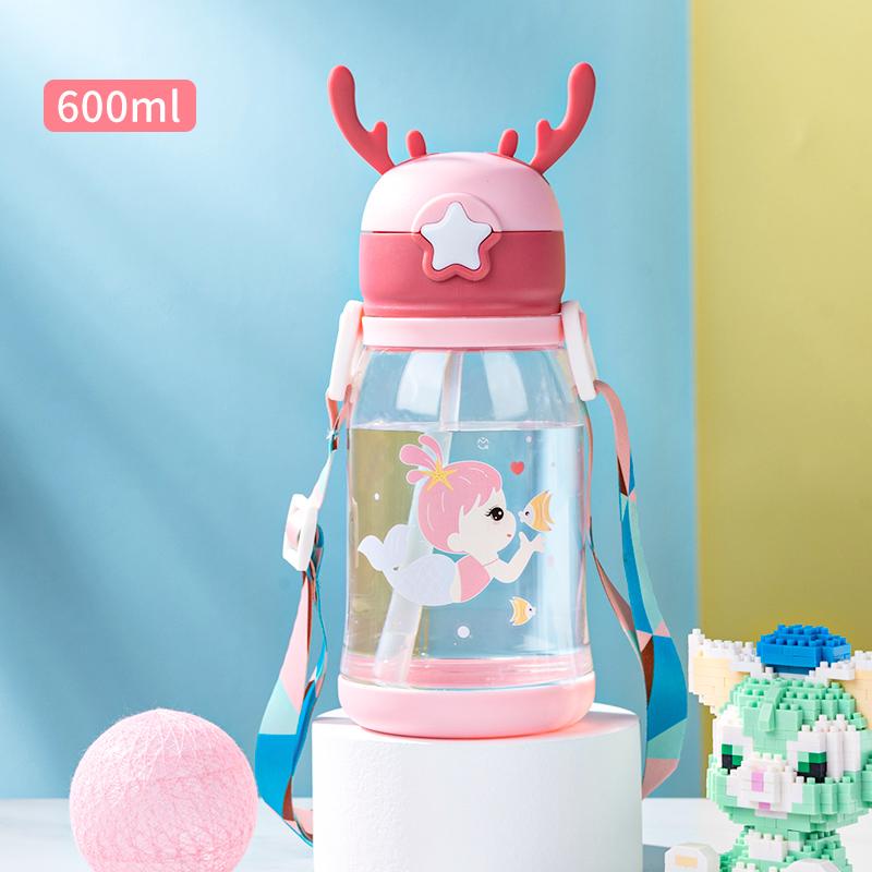 

GIANXI Antler Sippy Cup Creative Children Cartoon Cups With Straws Outdoor Portable Leakproof Water Bottles Drinkware