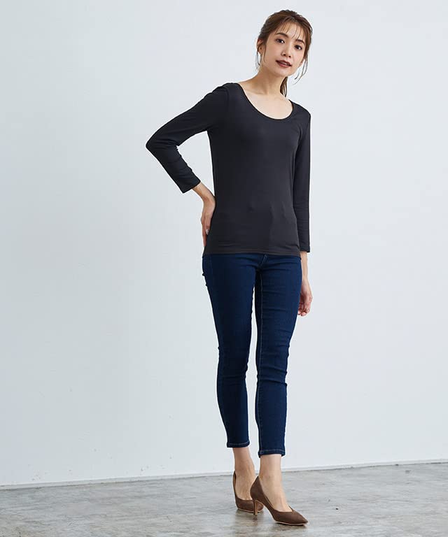 Pierrot Warm Shea Lightly Brushed Heat Ballet Size MD2 Women's Butter-Processed Innerwear, Protection, Neck, Off-White, M,