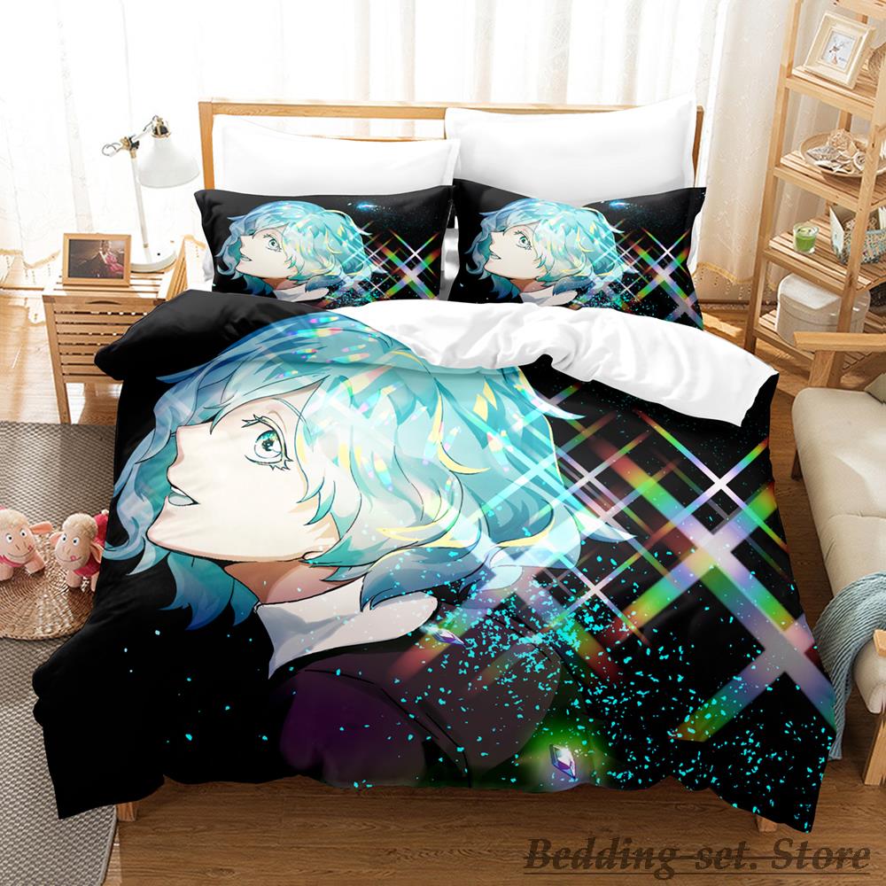 2023 Houseki No Kuni Bedding Set Single Twin Full Queen King Size Bed Set Adult Kid Bedroom Duvetcover Sets Anime Bed