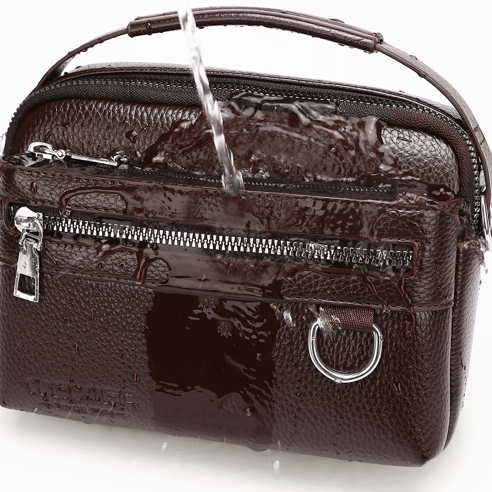 WEIXIER Herren Leder Umhängetasche Wasserdichte Messenger Bag Sling Satchel Tasche für Geschäftsreisen