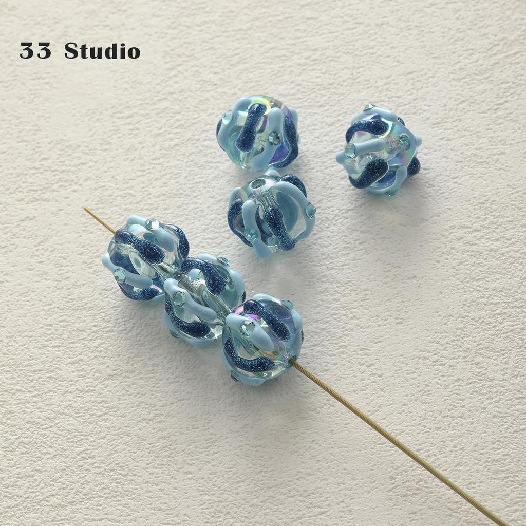 Pure Hand-painted Beads Stickers Diamonds Set Pearl Diy Jewelry Accessories Material Package Beads Car Pendant Cell Phone Chain Beads