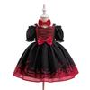 Black Mesh Print Halloween Princess Party Dress for Kids