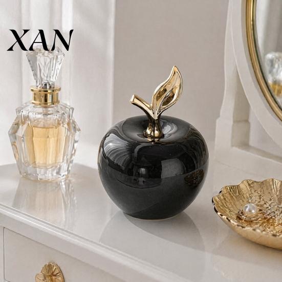 Manzanas Decorativas de Resina Adornos Figura con Hoja, Adorno de Fruta Minimalista, Pantallas Creativas para Mesa de Entrada Artesanía Arte Escritorio Oficina