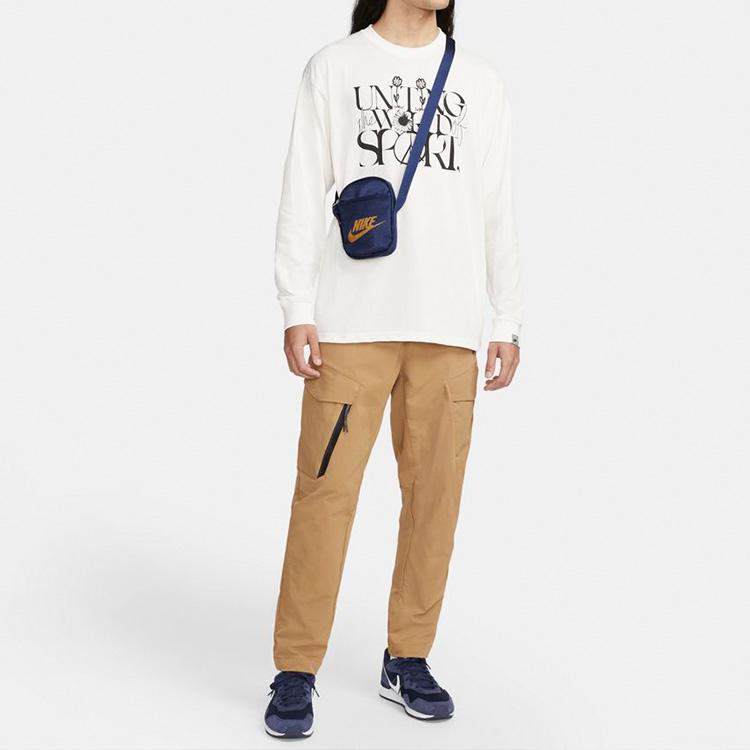 Nike Heritage Large Logo Polyester Shoulder Crossbody Bag Unisex bags Navy BA5871-410