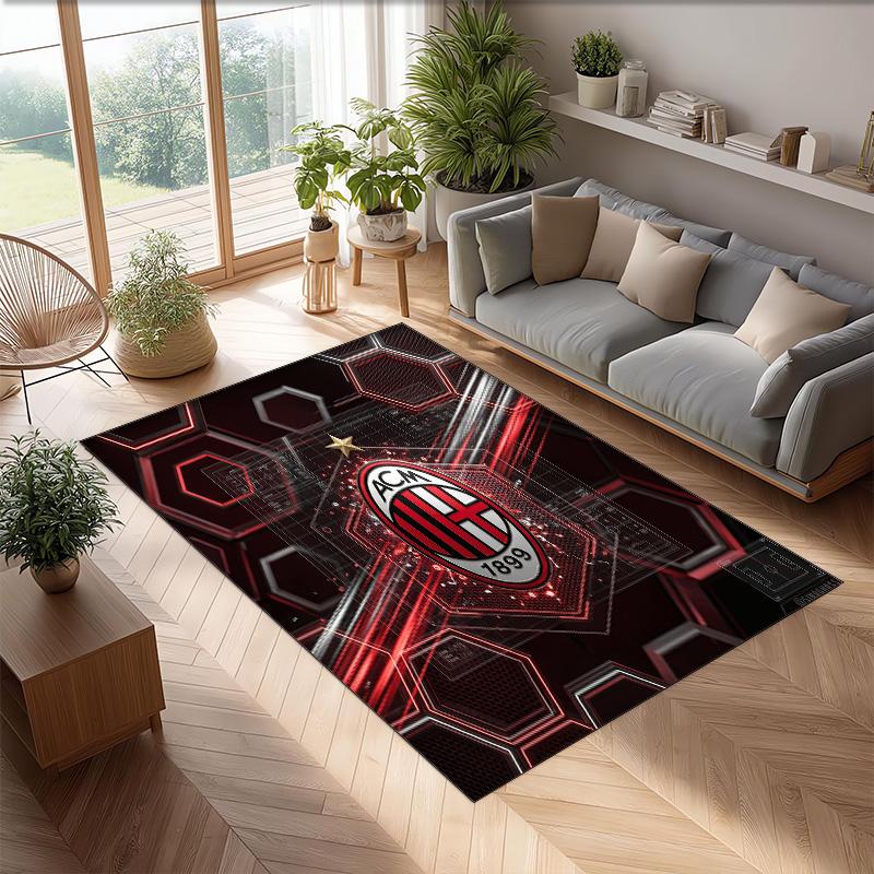 AC Mailand Bedruckter Flanell Teppich Rutschfest Weicher Polyester Boden Teppich Indoor Dekor Matte für Schlafzimmer Wohnzimmer Sofa Spielzimmer Heimdekoration