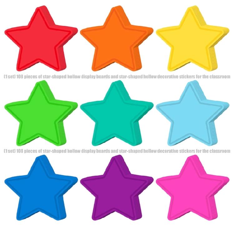 

Pack of 108 Colorful Star Cutouts Paper 3.5Inch Star Cutouts for Classroom Bulletin Board Home Decoration Craft Project 1