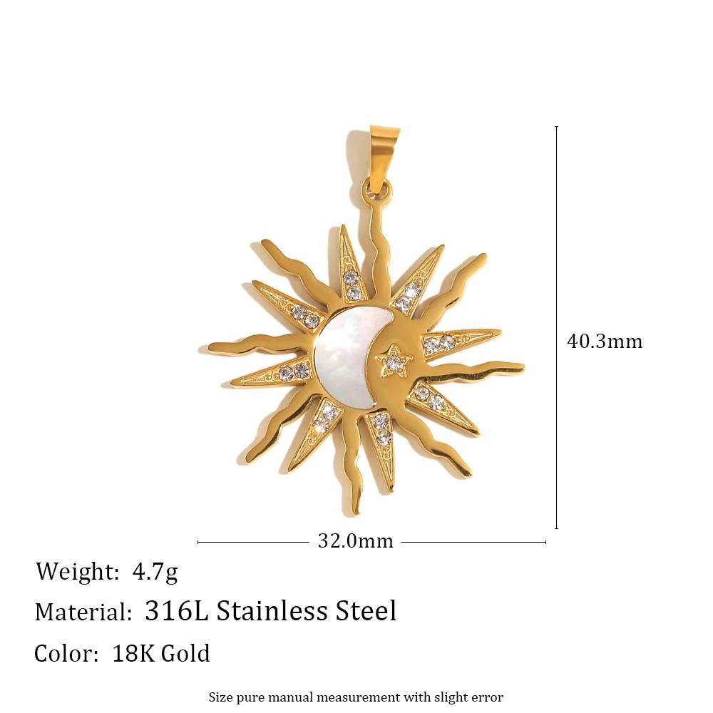 MamacitaSlay 316L Stainless Steel Sun Butterfly Cross Charms Necklace Bracelet DIY Waterproof Jewelry Women's Pendant Gift