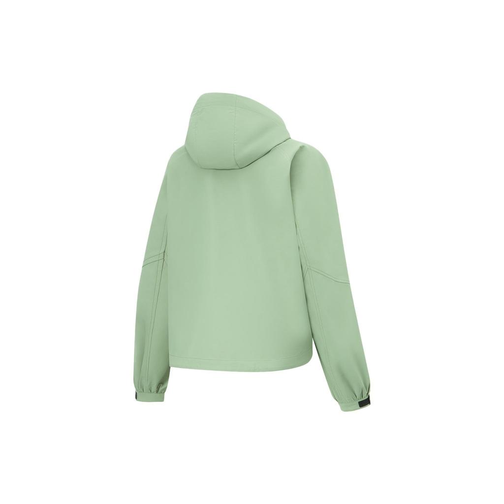 Li-Ning Leaf Edge Water-Repellent UV-Resistant Solid Color Outdoor Casual Sports Zip-Up Hooded Long Sleeve Windbreaker Women outerwear AFDU680-1