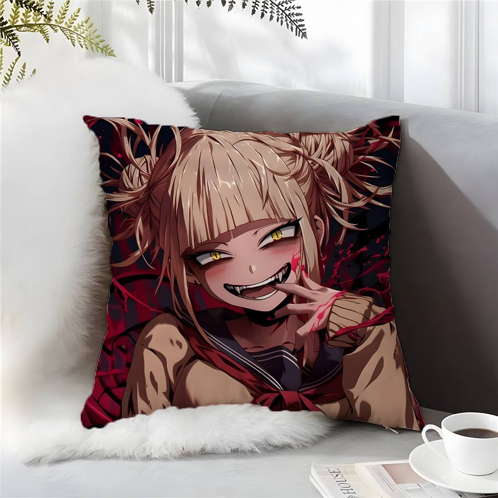 M-My Hero Academia-MT Himiko Toga Kissenbezug Komfort Sofa Bett Seidig Elegant Versteckter Reißverschluss Kissenkissenbezug