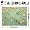 2D Teal Floral Bird Backdrop for Chinoiserie Themed Photoshoot