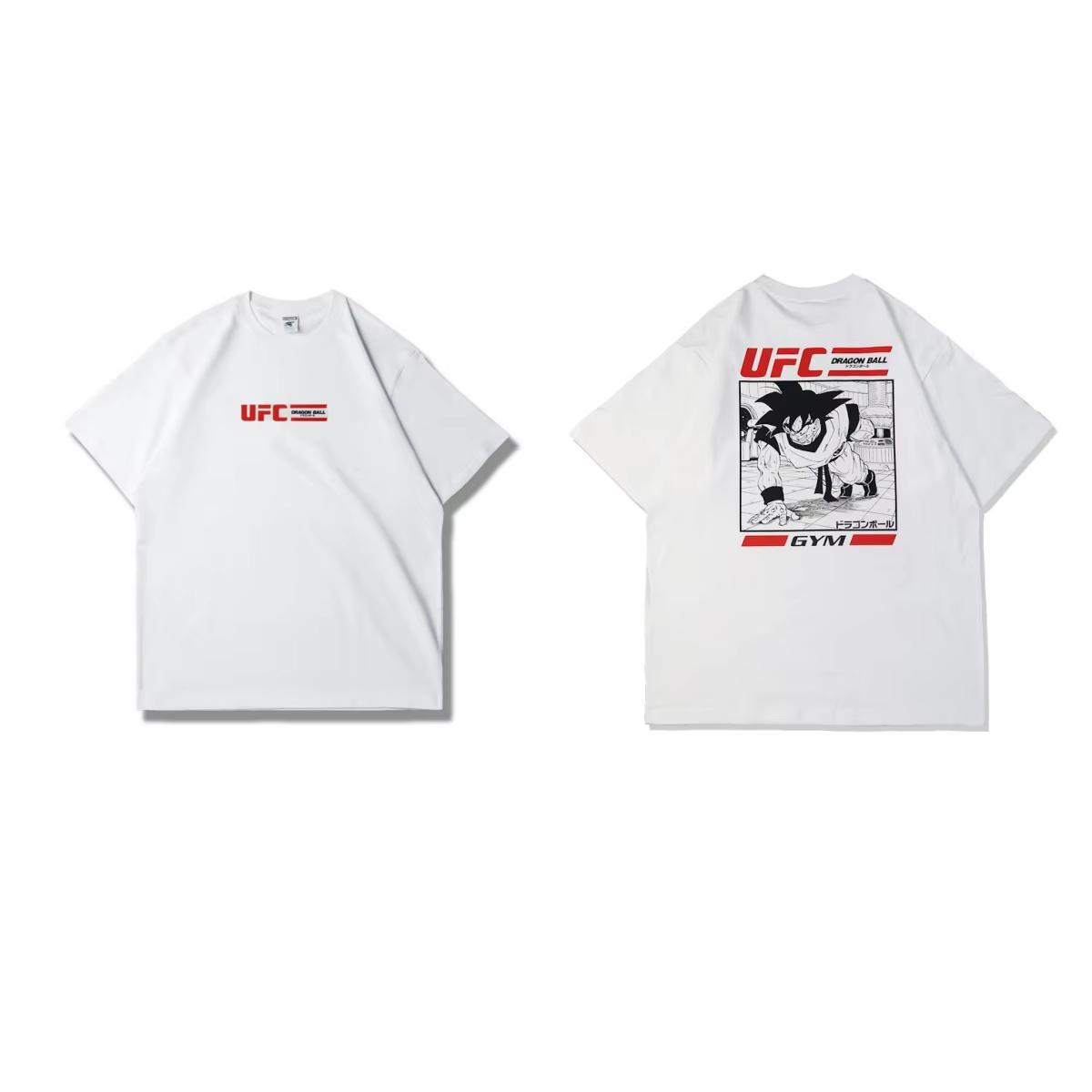 

Dragon Ball Animation Sun Wukong Joint UFC Unisexs and Womens Retro High Quality Cotton Crew Neck Printed TShirt Trend Ins Top 4XL
