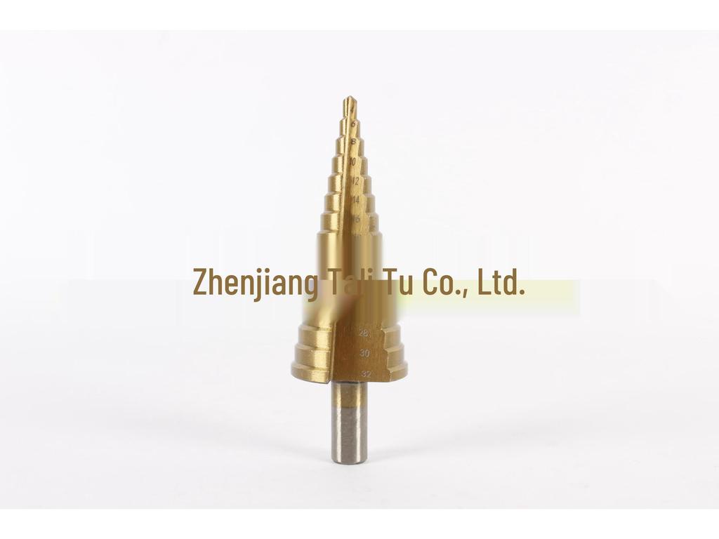Shenli Titanium-Plated High-Speed Steel Step Drill Bit, 4-12mm, for Metal Drilling and Hole Opening.