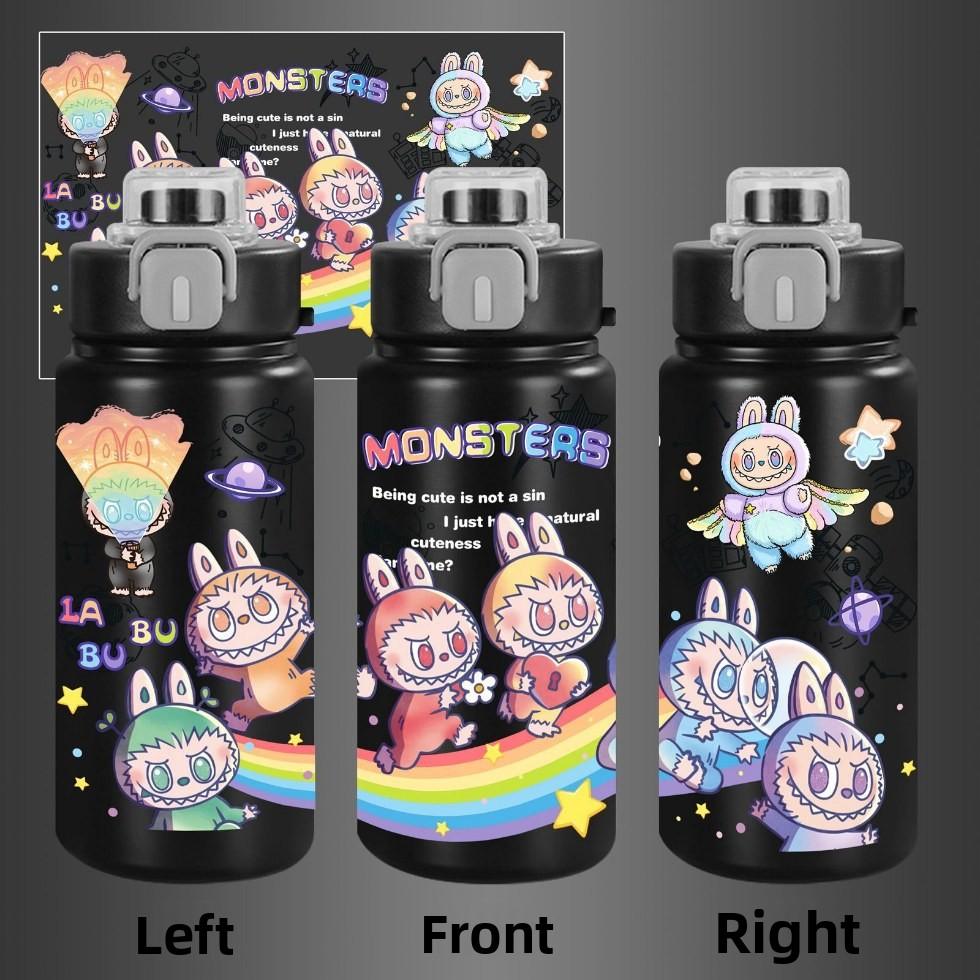 

Labubu Double Drink Thermos Cup High Value Straw Cup Gift 316 Stainless Steel Student Going Out Portable Water Cup 600ml