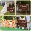 6 Pack Rustic Wooden Wedding Signs 17X12" Wedding This Way Lawn Signs Double Sided Wedding Parking Direction Sign Welcome To Our