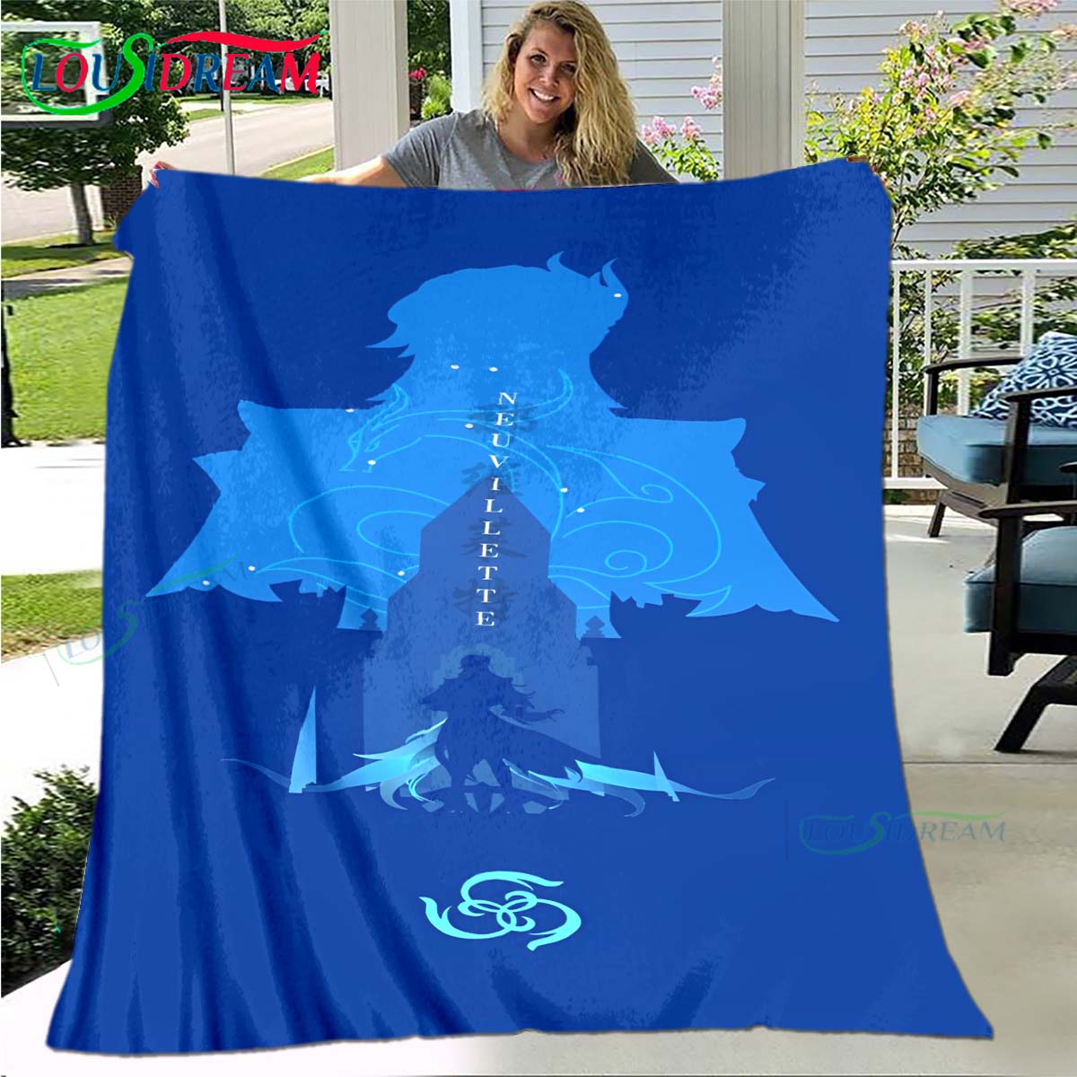 

Hot Genshin Impact Runes Pattern Blanket Flannel Thin Blanket Portable Home Travel Office Lunch Break Blanket Birthday Gift 75x90cm