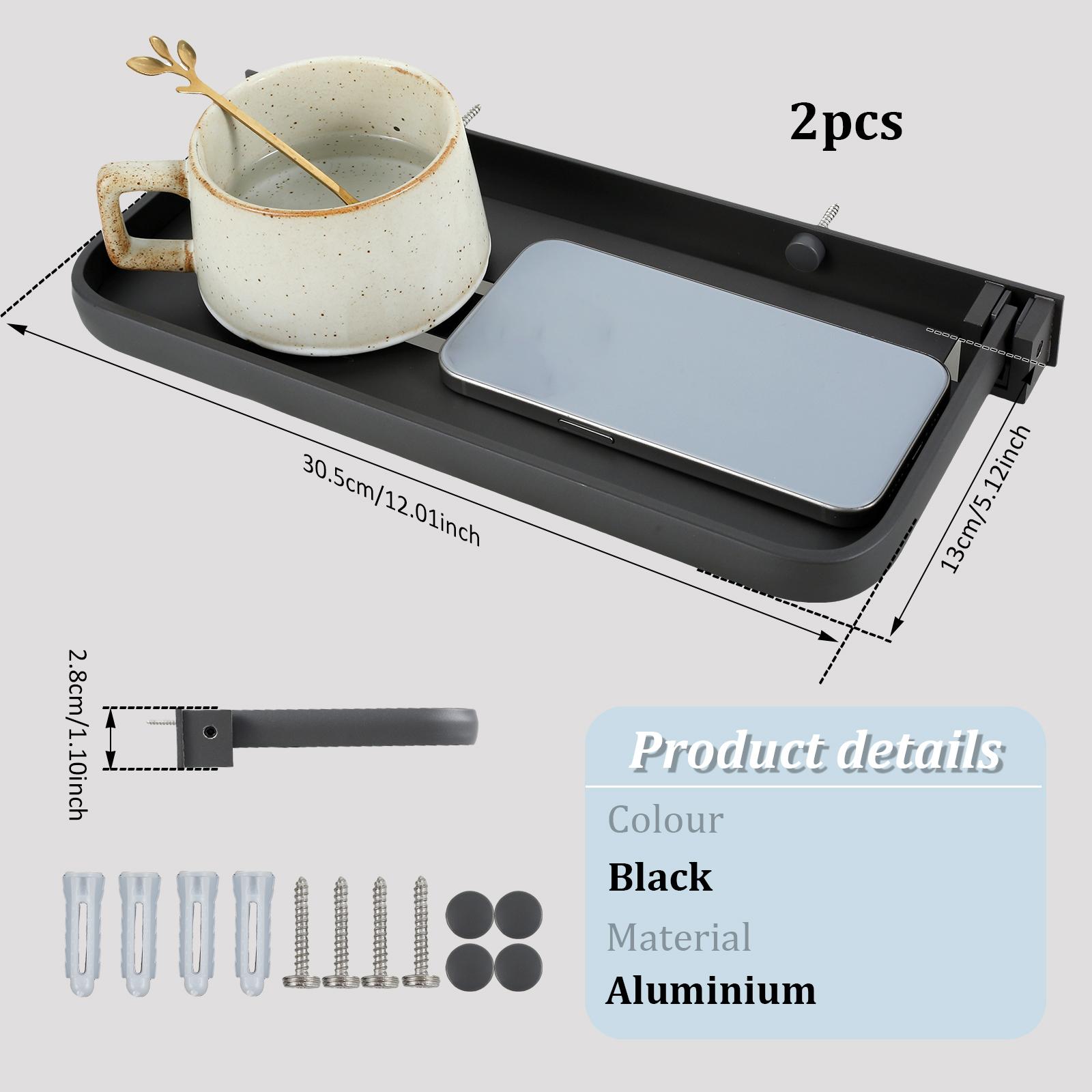 

2PCS RV Folding Wall Shelf 90° Fold Up Bathroom Shelf Rack Waterproof Toilet Room Wall Organizer Space Saving For Rv Camper