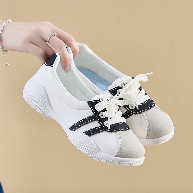 Sneakers Women's Spring 2025 New Korean Version Vibe Style Little White Shoes Lightweight Soft Sole with Skirt Forrest Gump Training Shoes