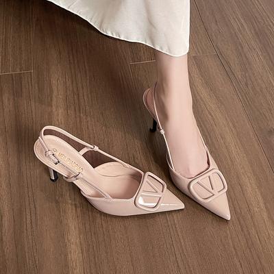 Sheepskin Version, High-heeled Sandals Women's 2025 Summer New Gentle Temperament Lady Style Sexy Pointed Stiletto Shoes