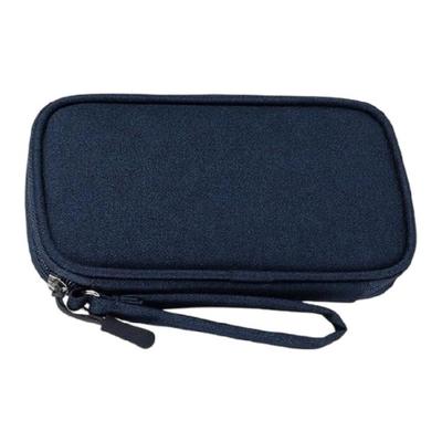 Portable Double Layer Travel Carry Case Electronic Organizers Pouch for Cable Earphone Memory Card Storage Bag