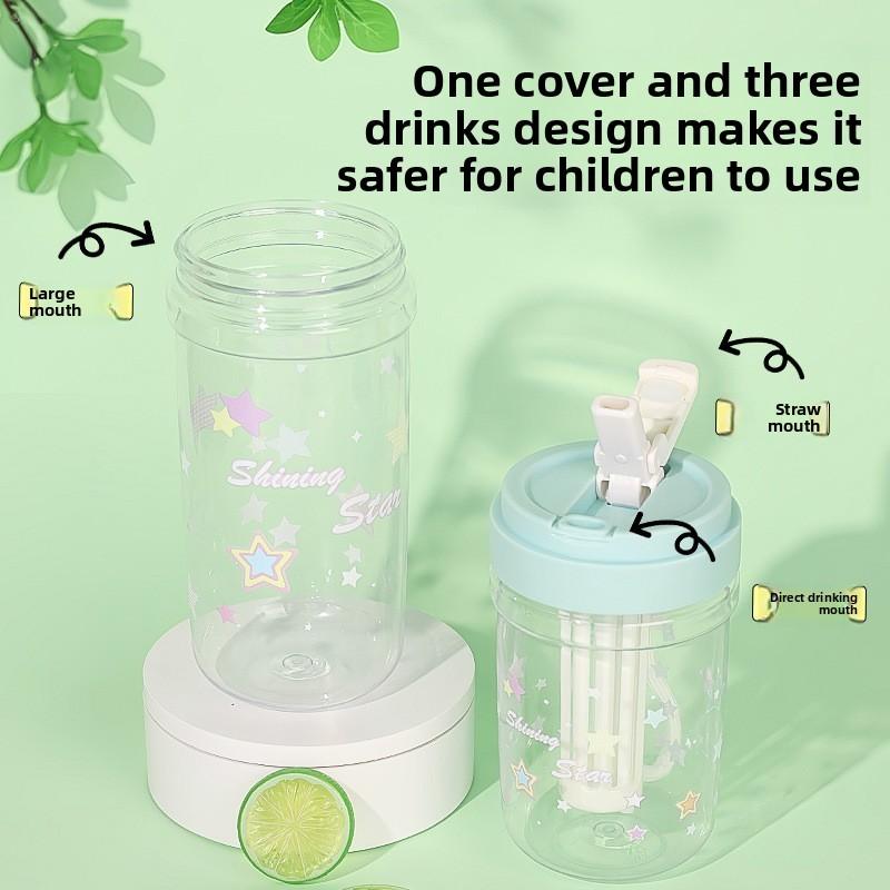 Lucky Star Plastic Cup With Straw For Office Home Outdoor Use