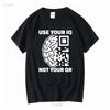 Use Your IQ Not QR T Shirt Smart Tech Humor Geek Culture Long or Short Sleeves Vintage Washed Graphic Breathable Soft Casual