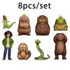 New 8pcs/set Beaver Transformation Plan Series  keychain Figure Hoppers Action Figure Movie Model Toys Kids Gift
